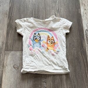 Bluey Kids White and Multicolor Character T-Shirt